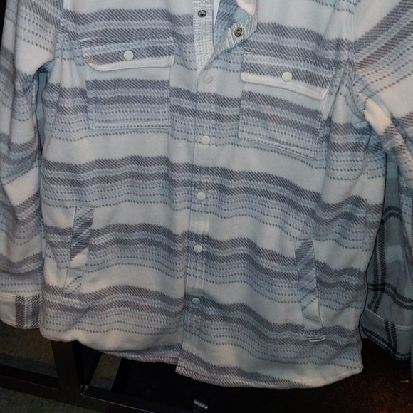 Womens oneill plaid fleece shirt jacket--Blue mirage - Picture 7 of 8